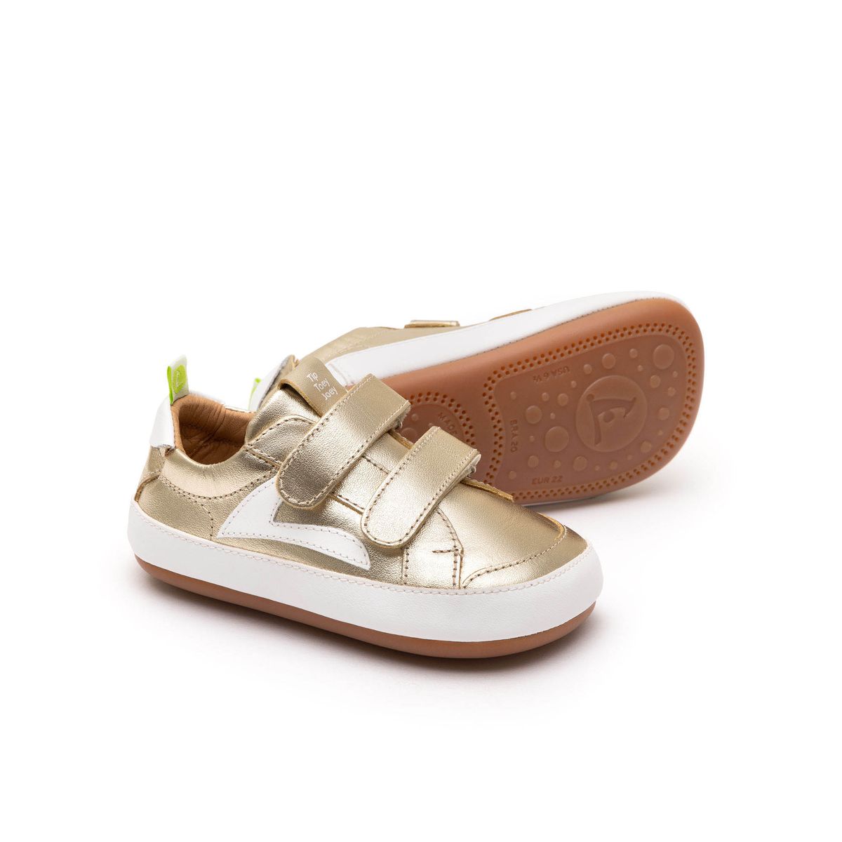 Tip Toey Joey Hopper Champagne &amp; White First Walker Sneakers
