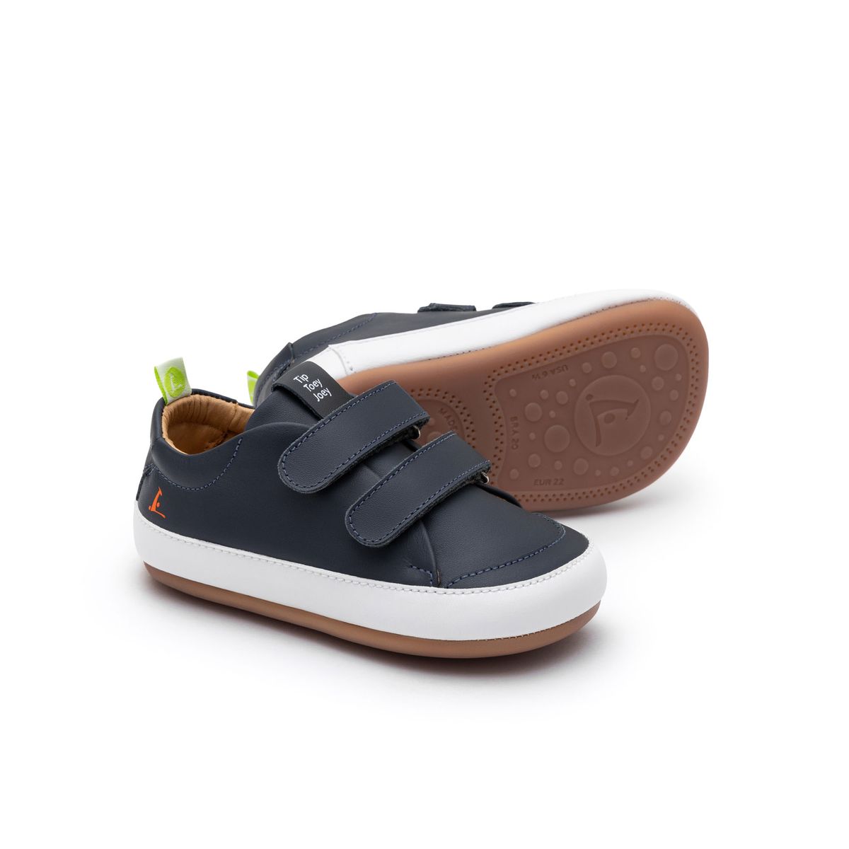 Tip Toey Joey Bossy Navy and White first walker sneakers