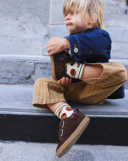 Lazare Mahaut Chocolate-Tartan Sneakers